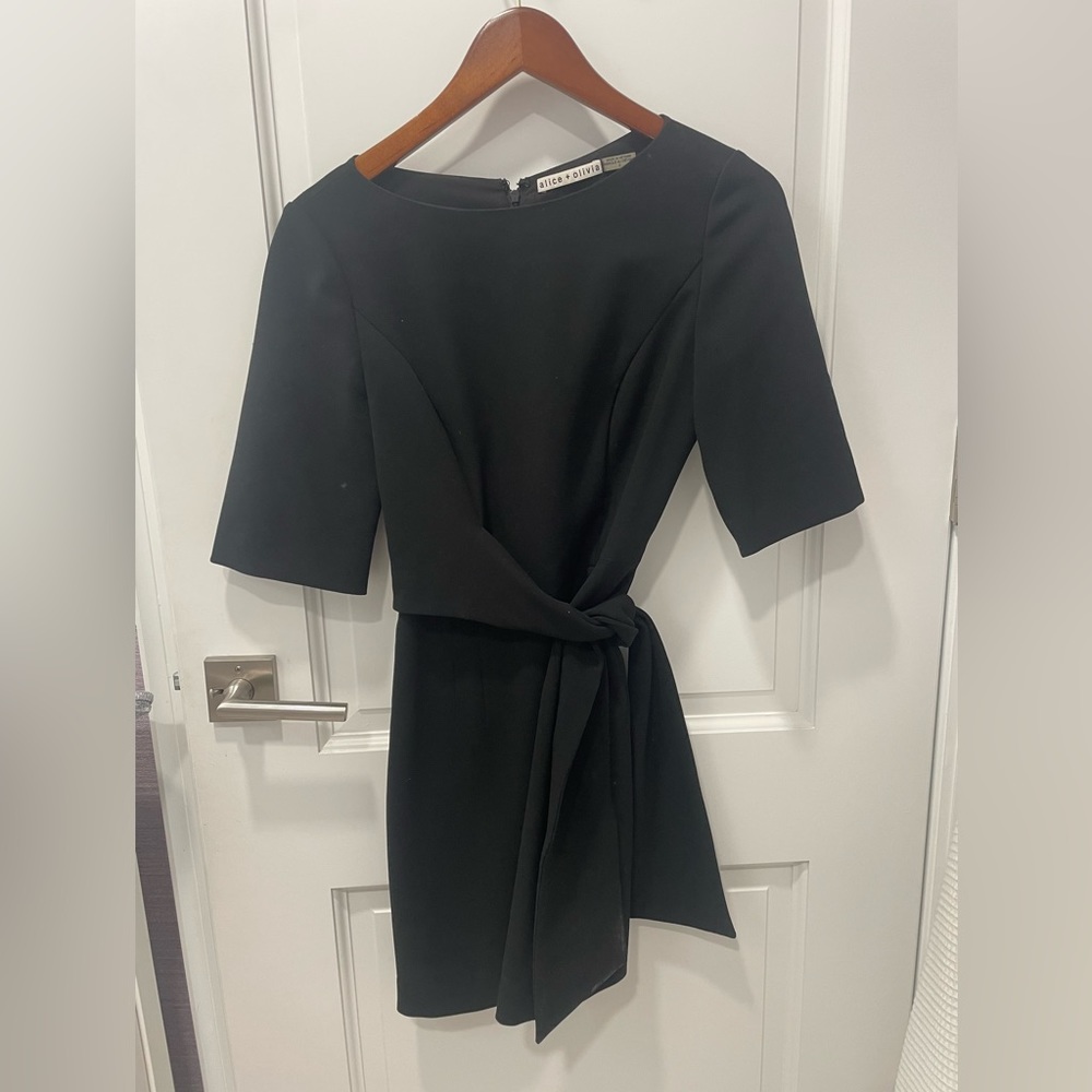 Alice and Olivia black dress with tie at waist
